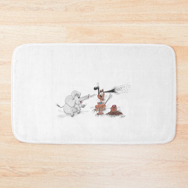 Item preview, Baby elephant trumpets into dog’s ear, mole with hands over ears designed and sold by Richard Fettes.