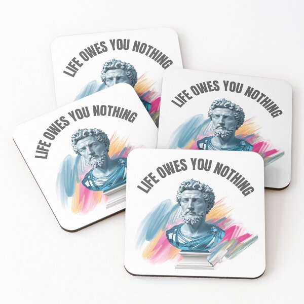 Item preview, Life Owes You Nothing - Stoic Philosopher Marcus Aurelius Artwork designed and sold by LexaArtworks.