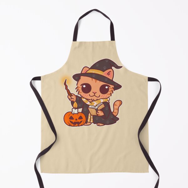 Item preview, Halloween Cat Wizard with Pumpkin Spellbook – Gold Cloak Magic Design designed and sold by BGMeYou.