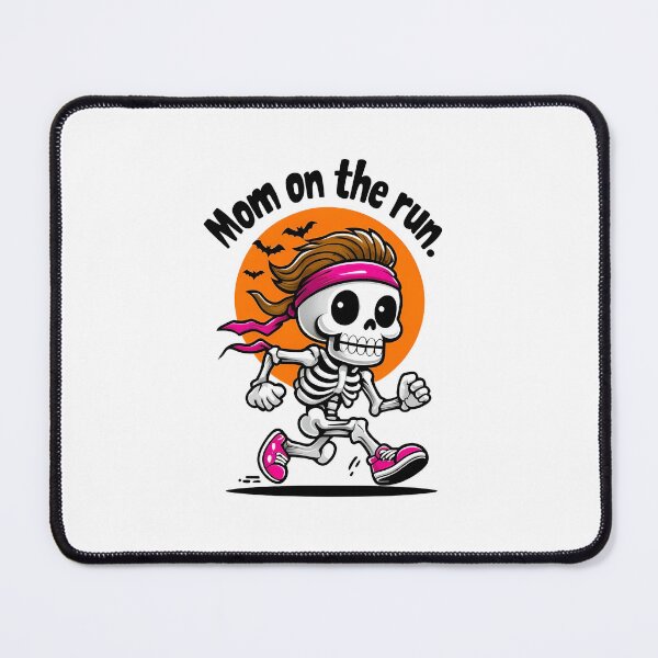 Item preview, Mom on the Run – Funny Skeleton Halloween Runner designed and sold by lobepainting.