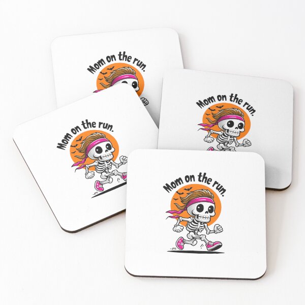 Item preview, Mom on the Run – Funny Skeleton Halloween Runner designed and sold by lobepainting.