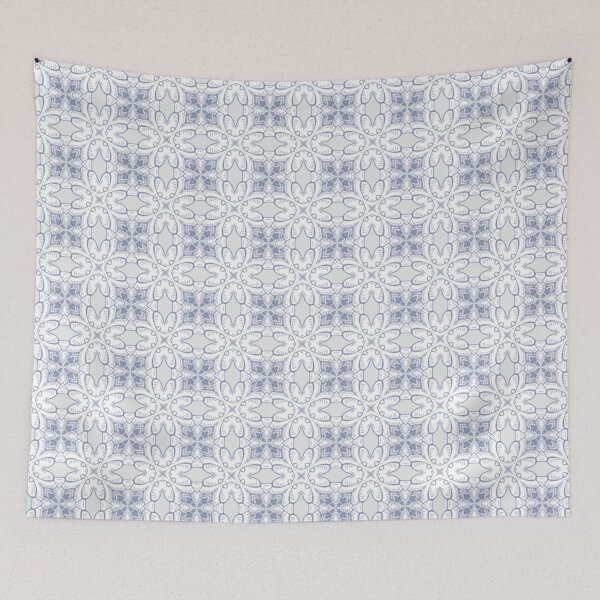 Item preview, Vintage Lace-Inspired Floral Repeat in Soft Blue designed and sold by Merbuda.