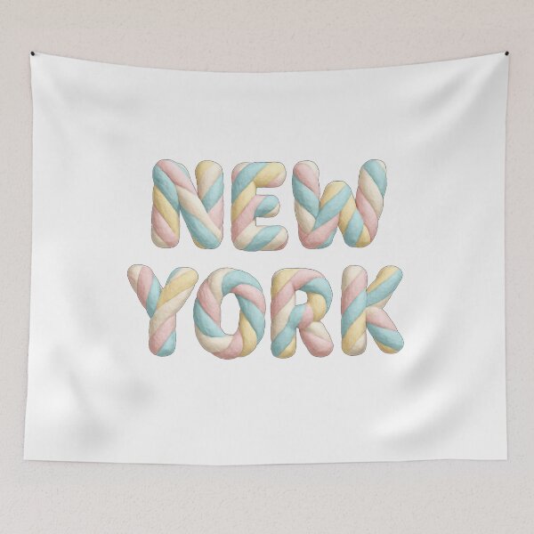 Item preview, New York spelled in fluffy, colorful marshmallows designed and sold by AndrewWorld.