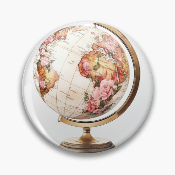 Item preview, Decorative Earth Globe with Flowers. Antique World Globe with Roses. designed and sold by Maryna_Reine.