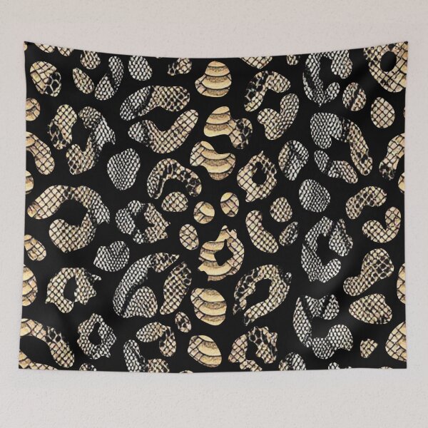 Item preview, Neutral Black, White, Tan Snakeskin Leopard Print Pattern Design designed and sold by VonsKraftCorner.