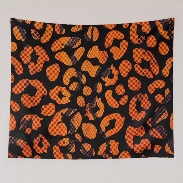 Item preview, Orange Snakeskin Leopard Print Pattern Design designed and sold by VonsKraftCorner.
