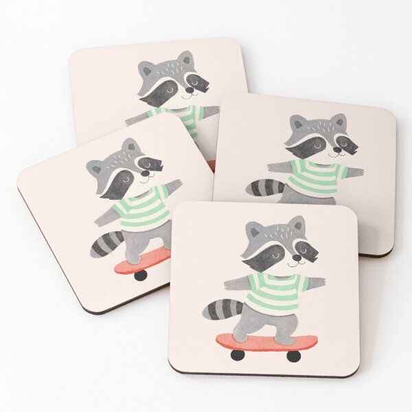 Item preview, Skateboarding Raccoon designed and sold by MilouiArt.