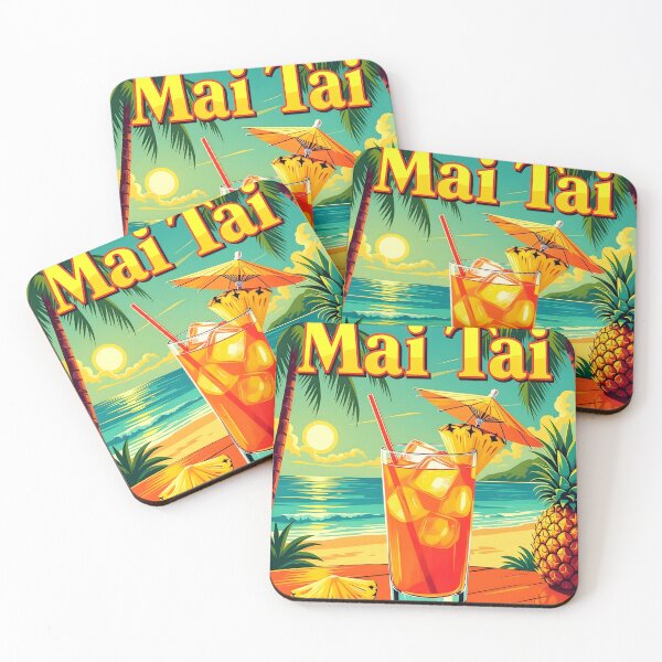 Item preview, Mai Tai Magic – Retro Tropical Cocktail Poster designed and sold by MooLaLa.Store.