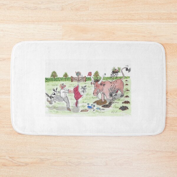 Item preview, Cartoon of bull disrupting a family picnic designed and sold by Richard Fettes.
