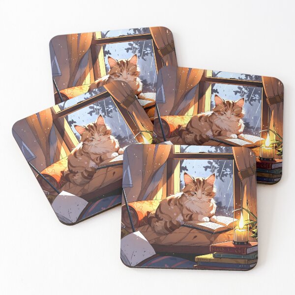 Item preview,  Cozy Reading Cat - Rainy Day Book Lover Ver.2 designed and sold by PufftailStudio.