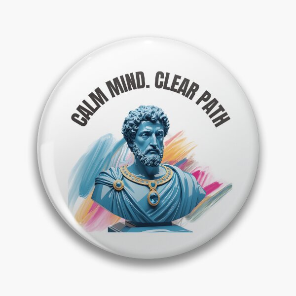Item preview, Calm Mind. Clear Path - Blue Crystal Stone Stoic Philosopher Marcus Aurelius Artwork  designed and sold by LexaArtworks.
