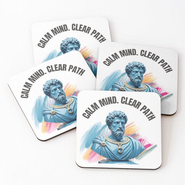 Item preview, Calm Mind. Clear Path - Blue Crystal Stone Stoic Philosopher Marcus Aurelius Artwork  designed and sold by LexaArtworks.
