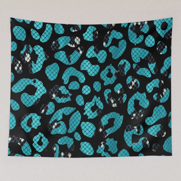 Item preview, Teal Snakeskin Leopard Print Pattern Design designed and sold by VonsKraftCorner.