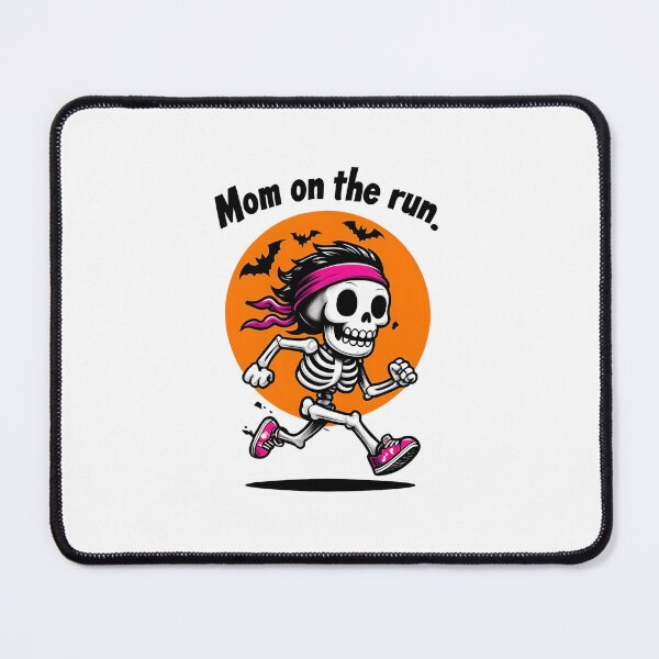 Item preview, Mom on the Run – Halloween Skeleton Mom with Black Hair, Playful Skeleton Character designed and sold by lobepainting.