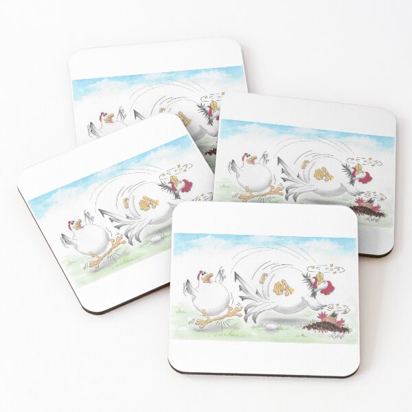 Item preview, Colour cartoon hen celebrates laying an egg designed and sold by Richard Fettes.