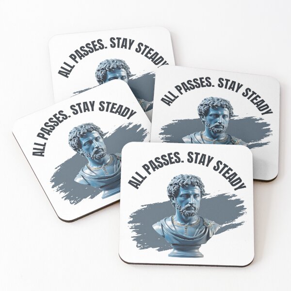 Item preview, All Passes. Stay Steady - Blue Crystal Stone Stoic Philosopher Marcus Aurelius Artwork  designed and sold by LexaArtworks.