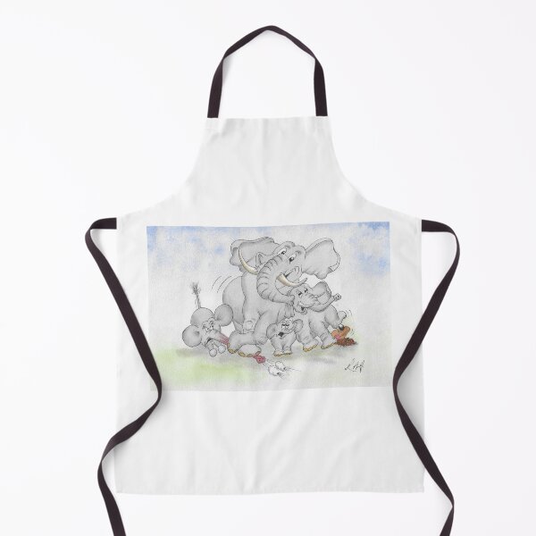 Item preview, Colour cartoon mum and dad elephants with squashed babies and mole designed and sold by Richard Fettes.