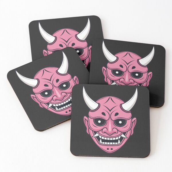 Item preview, Pink Japanese Oni Mask Hannya designed and sold by Kenshi_Ink.