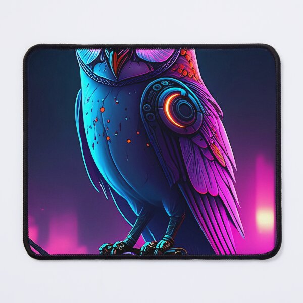 Item preview, Cyberpunk Barn Owl – Futuristic Neon Owl in Sci-Fi Cityscape designed and sold by PrintBreeze.