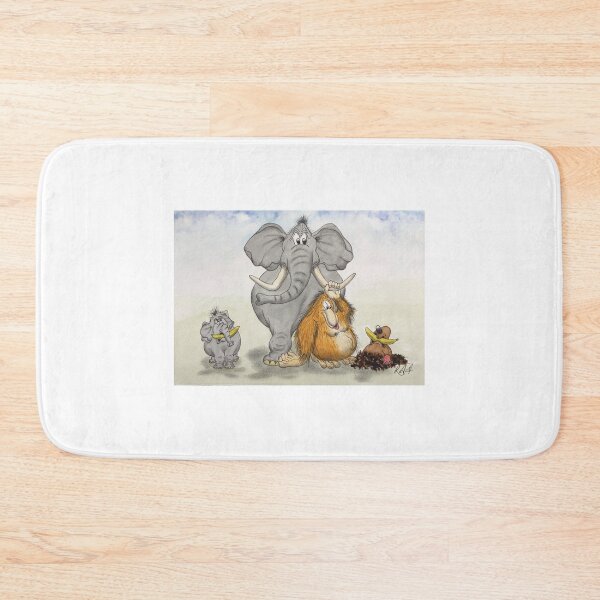 Item preview, Colour cartoon Orangutan feeding bananas to baby elephant and mole designed and sold by Richard Fettes.