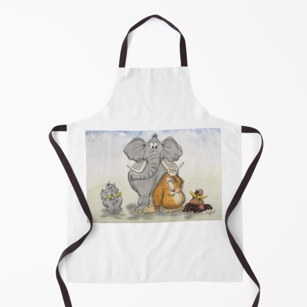 Item preview, Colour cartoon Orangutan feeding bananas to baby elephant and mole designed and sold by Richard Fettes.