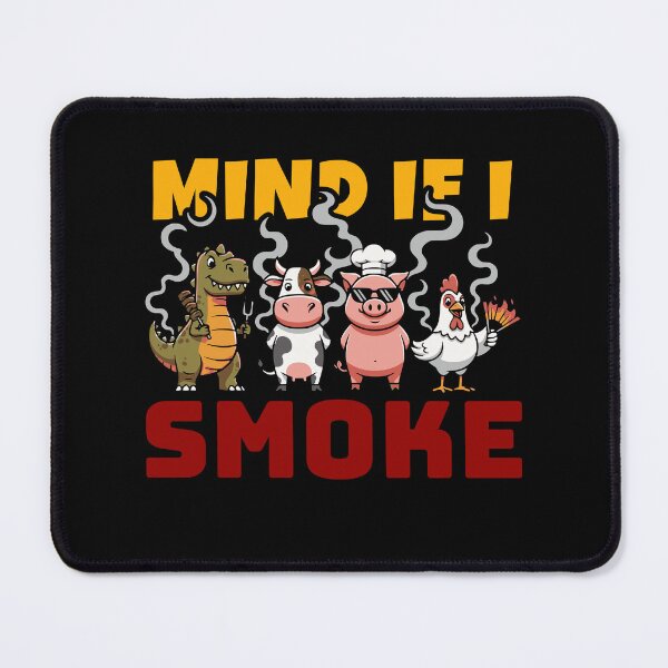 Item preview, Mind If I Smoke? Funny BBQ Dinosaur & Farm Animals design – T‑Rex Pitmaster with Cow, Pig & Chicken – Meat Smoker Grill Gift designed and sold by LuxeGraphix.