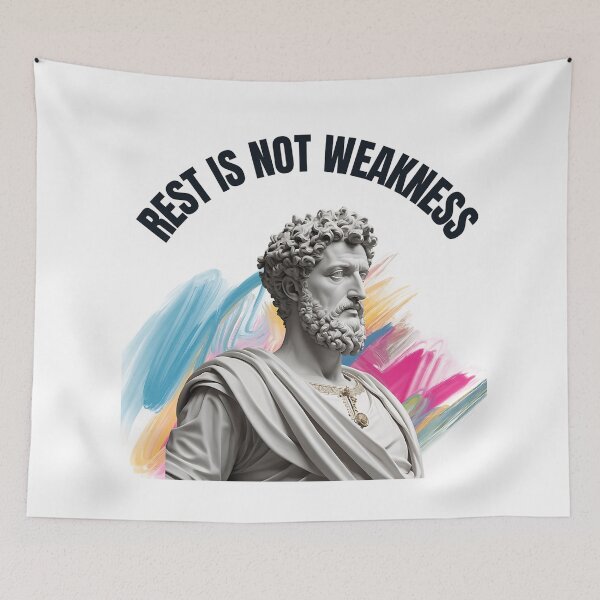 Item preview, Rest is not weakness - Stoic Philosopher Marcus Aurelius Artwork  designed and sold by LexaArtworks.