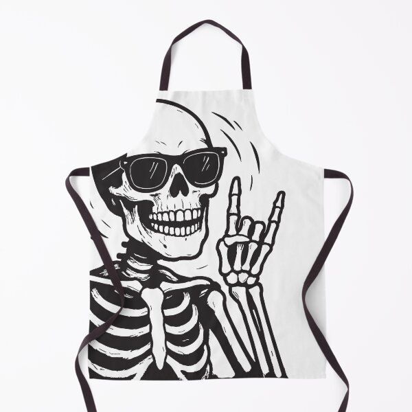 Item preview, 001.017.009-Halloween-mood-Skeleton-With-Sunglasse Cool Skeleton Rock Hand Sunglasses Black & White Tee designed and sold by Koony House and Field.