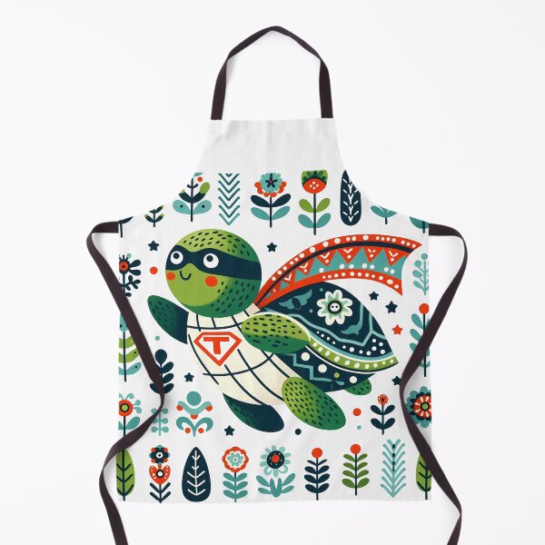 Item preview, Turtle: Superhero of Nature - Scandinavian Folk Art by heidiannemorris © designed and sold by FOLK ART FUSION by heidiannemorris.