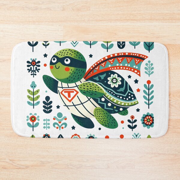 Item preview, Turtle: Superhero of Nature - Scandinavian Folk Art by heidiannemorris © designed and sold by FOLK ART FUSION by heidiannemorris.