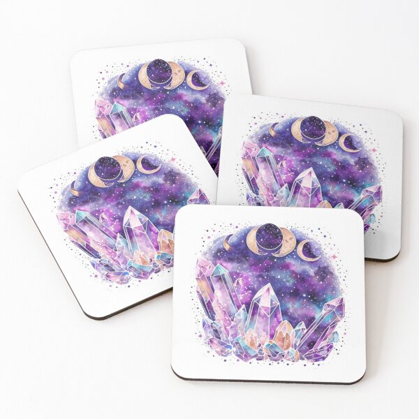 Item preview, Moon Magic – Crystal Galaxy Sticker designed and sold by Imaginarium of Chaos falcon88 .