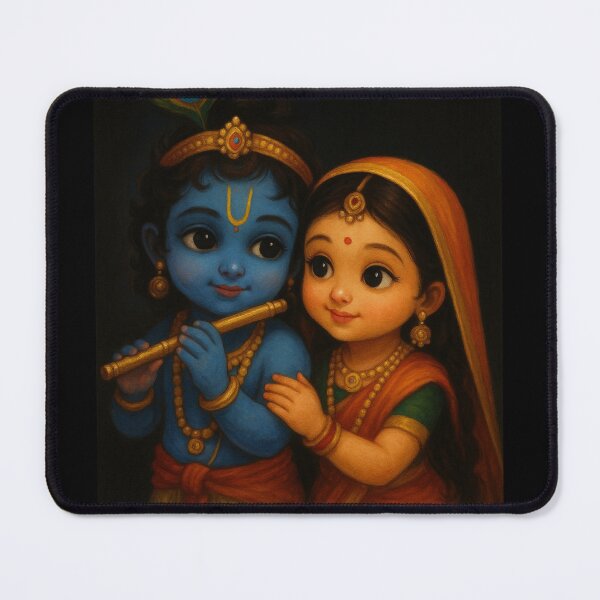 Item preview, Beautiful Little Lord Krishna with Radha playing flute designed and sold by Bela Mehta.
