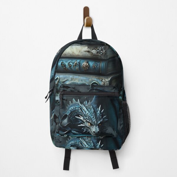 Item preview, Dragon Book Guardian – Spooky Fantasy Bookish Art designed and sold by lobepainting.