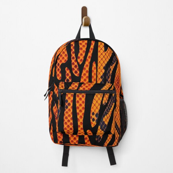 Item preview, Bright Orange Snakeskin Tiger Print Pattern designed and sold by VonsKraftCorner.