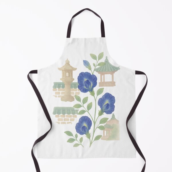 Item preview, Garden of Stillness – Butterfly Pea in a Korean Landscape (Transparent) designed and sold by bloomling.