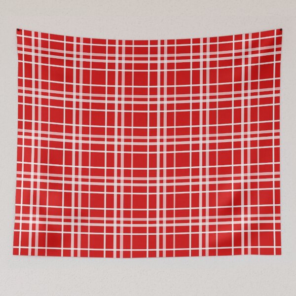 Item preview, White On Red Tartan Plaid Pattern Design  designed and sold by PatternTitan.