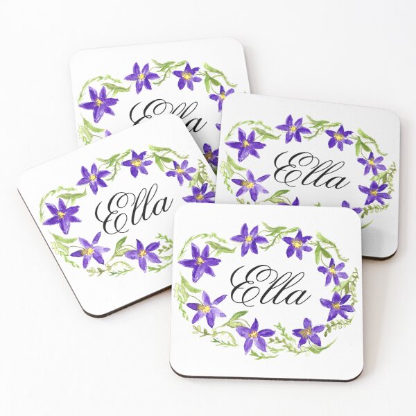 Item preview, Ella name girls Flowers wreath designed and sold by Monika Howarth.