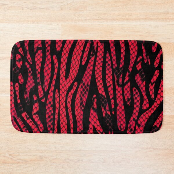 Item preview, Red and Black Snakeskin Tiger Print Pattern  designed and sold by VonsKraftCorner.