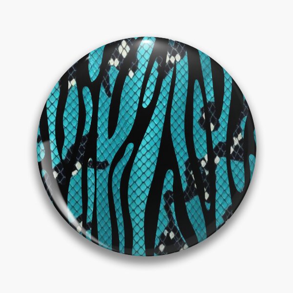 Item preview, Teal and Black Snakeskin Tiger Print Pattern  designed and sold by VonsKraftCorner.