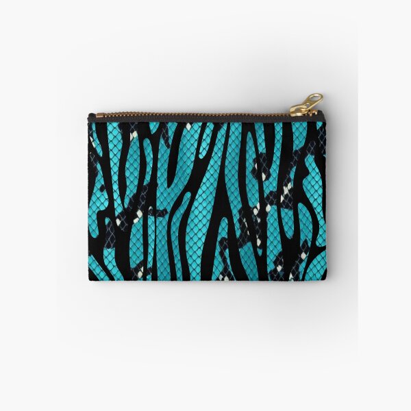 Item preview, Teal and Black Snakeskin Tiger Print Pattern  designed and sold by VonsKraftCorner.