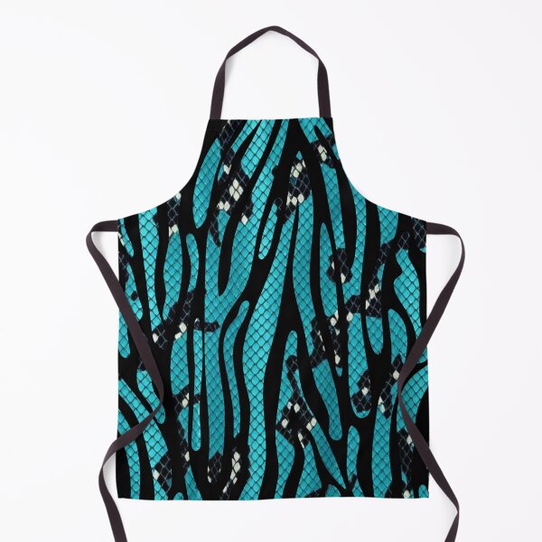 Item preview, Teal and Black Snakeskin Tiger Print Pattern designed and sold by VonsKraftCorner.