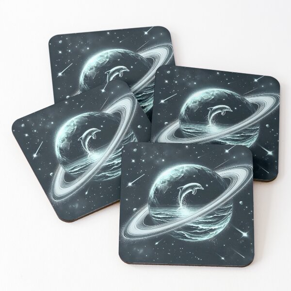 Item preview, Saturn with Ocean and Leaping Dolphin Inside, Ai Generated Art    designed and sold by ACC .