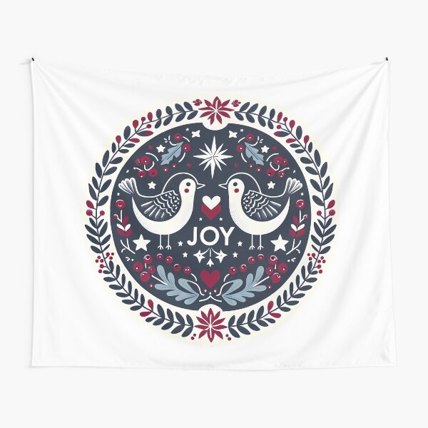 Item preview, Love Birds: Joyful Harmony - Scandinavian Folk Art by heidiannemorris © designed and sold by FOLK ART FUSION by heidiannemorris.