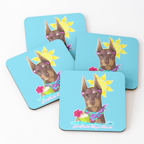 Item preview, Red Doberman Just Another Day in Paradise designed and sold by Atelier Cupcake.