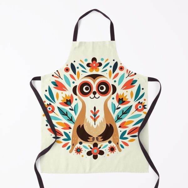 Item preview, Meerkat: Curious Floral Guardian - Scandinavian Folk Art by heidiannemorris © designed and sold by FOLK ART FUSION by heidiannemorris.