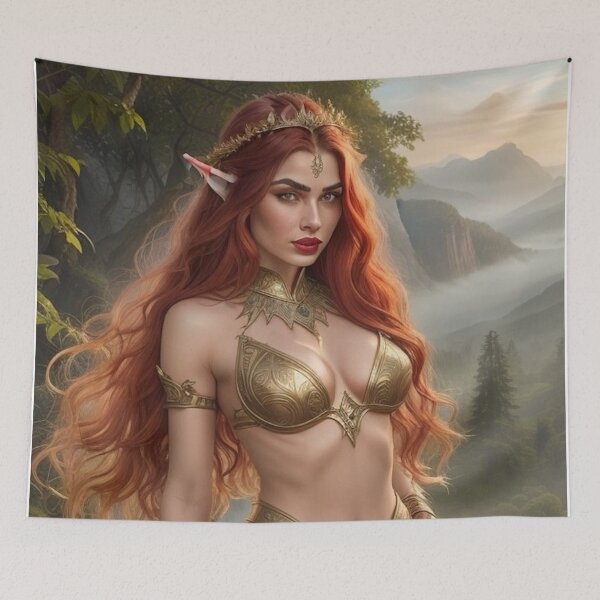 Item preview, Elven Queen of the Skies – Epic Fantasy Cliffside Art designed and sold by MissSaylor.