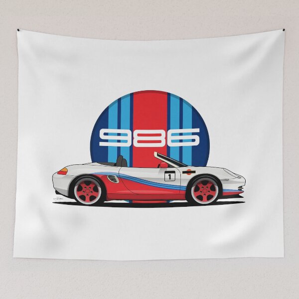 Item preview, Porsche 986 Boxster classic race car illustration designed and sold by blackdogshop.