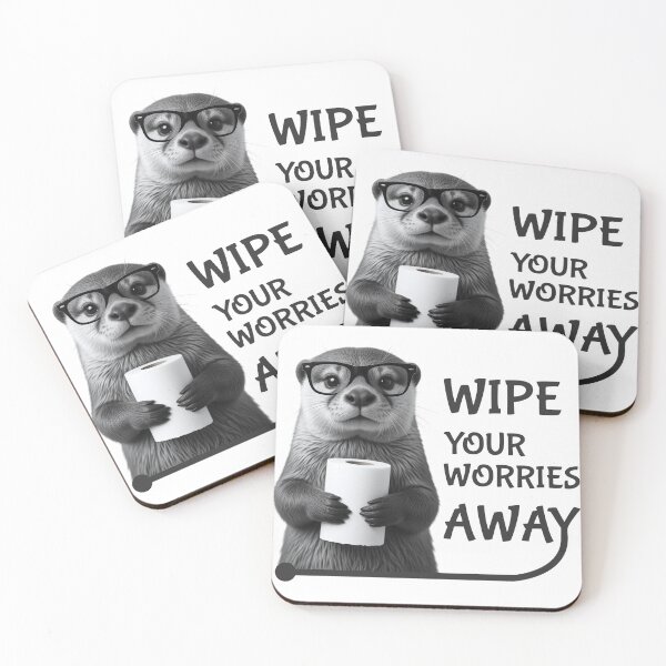 Item preview, Otter with Towel Paper - Wipe Your Worries Away designed and sold by IrynaDesign.