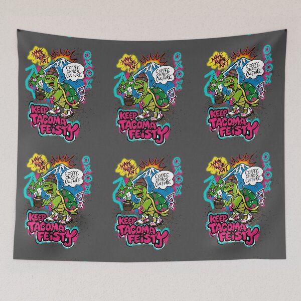 Item preview, Keep Tacoma Feisty – Coffee. Chaos. Culture. Turtle designed and sold by XnakedartistX.