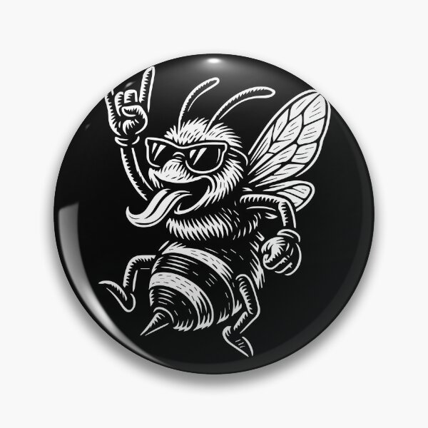 Artikelvorschau, Rock Musik Funny Heavy Metal Retro Bee Vibe entworfen und verkauft von LuminOrb.